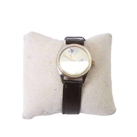 🔥 American Airlines Pilot Watch Vintage Rotating Jet Plane Wristwatch Pre-Owned - Picture 2 of 10